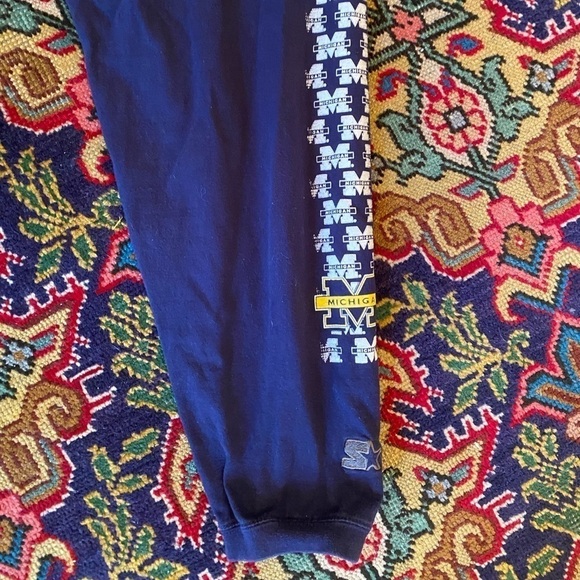 Vintage University of Michigan Starter Long Sleeve Logo T-Shirt - Picture 3 of 4